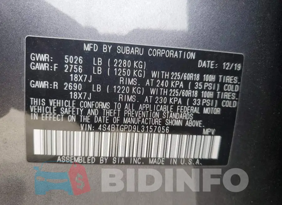 4S4BTGPD9L3157056 Photo# 13
