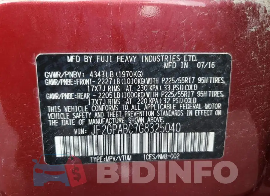 JF2GPABC7G8325040 Photo# 12