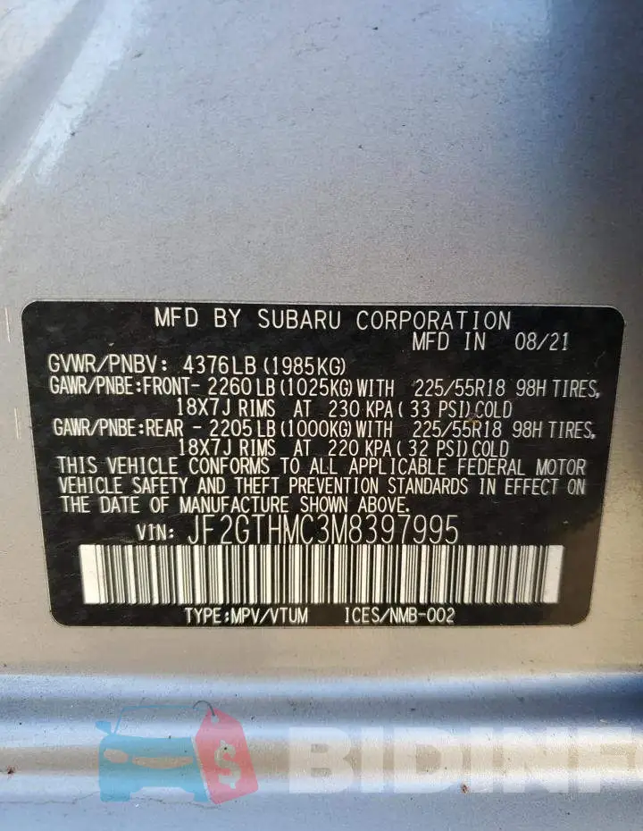 JF2GTHMC3M8397995 Photo# 13