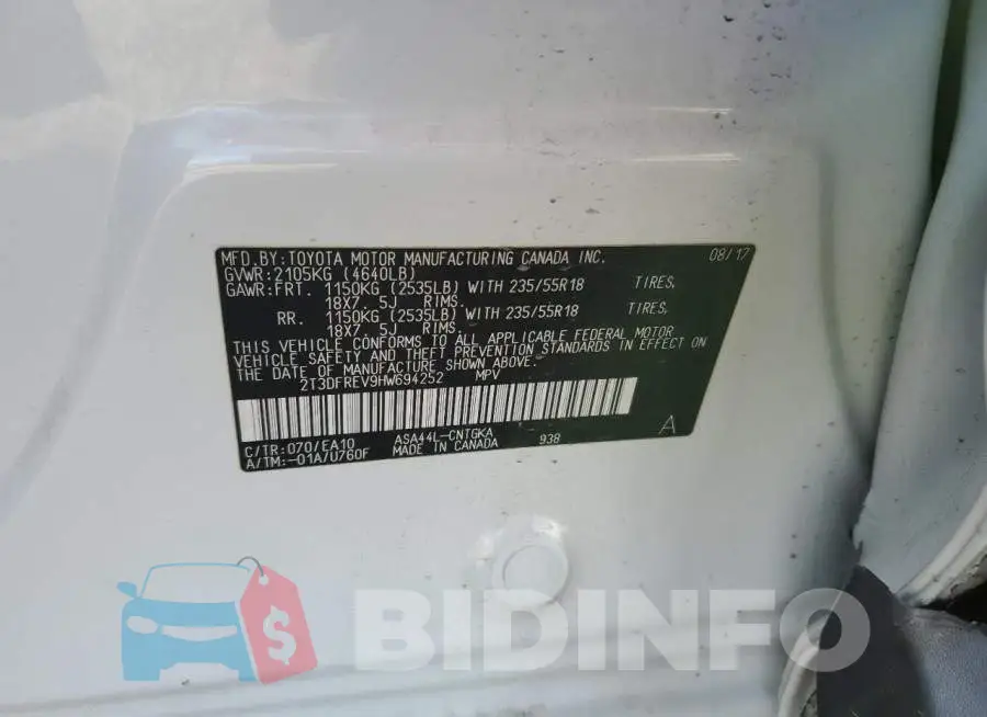 2T3DFREV9HW694252 Photo# 13