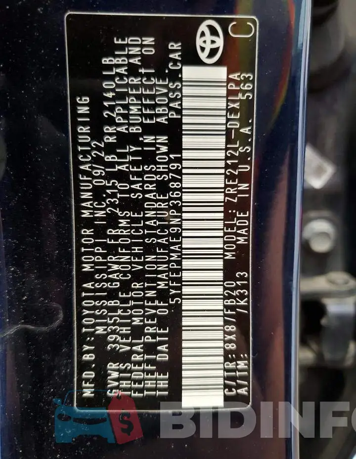 5YFEPMAE9NP368791 Photo# 12