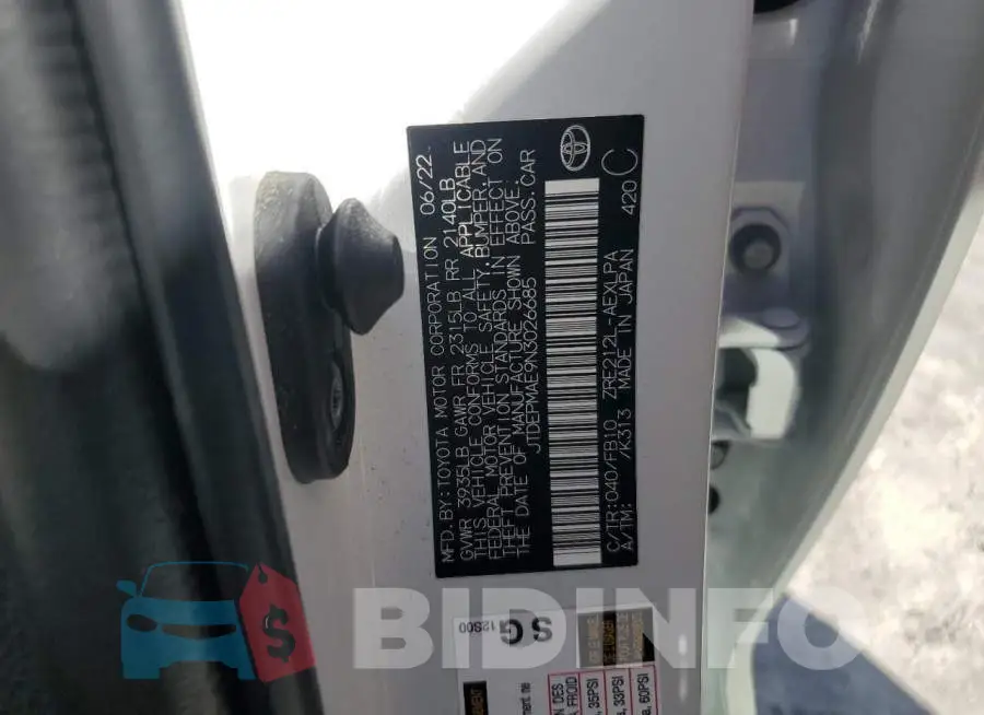 JTDEPMAE9N3026685 Photo# 13