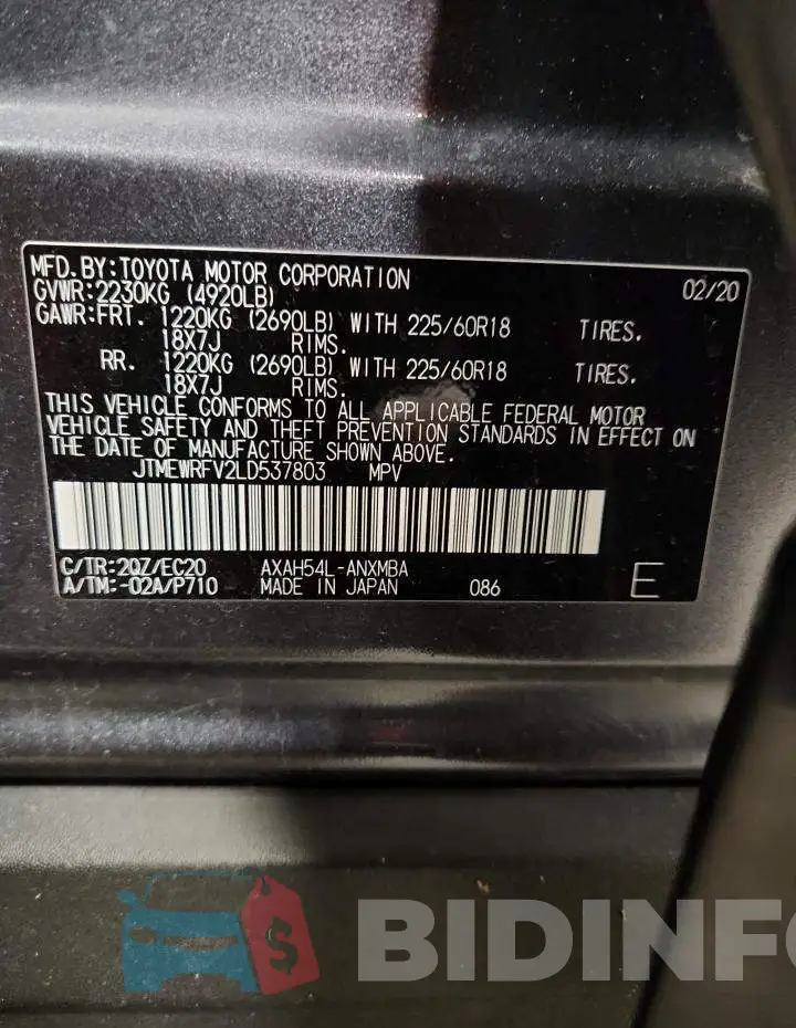 JTMEWRFV2LD537803 Photo# 13