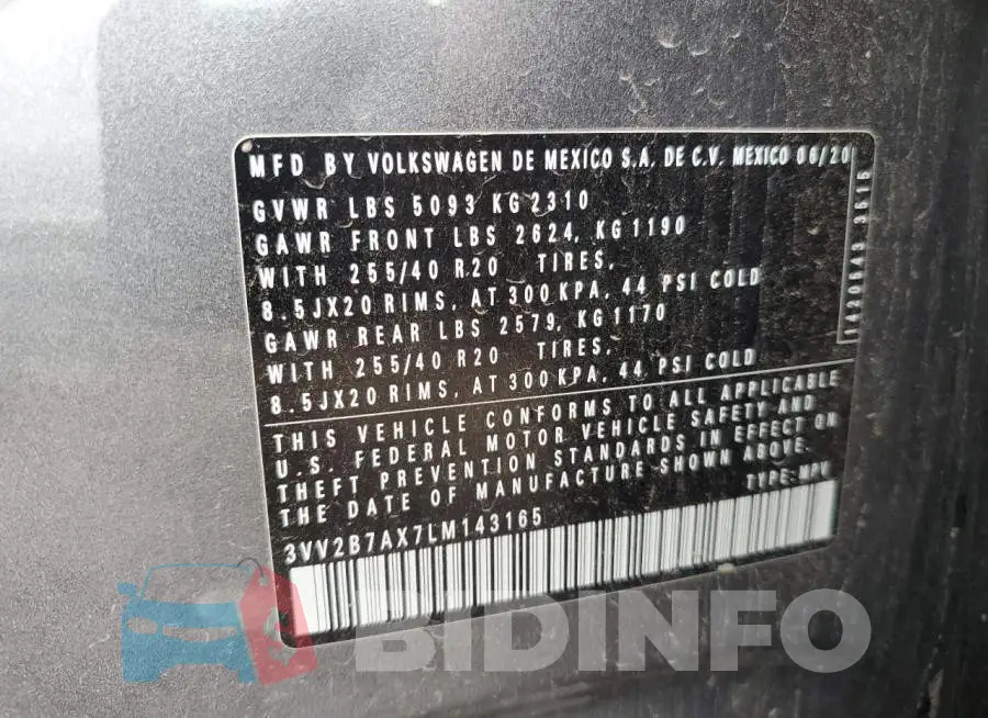 3VV2B7AX7LM143165 Photo# 13