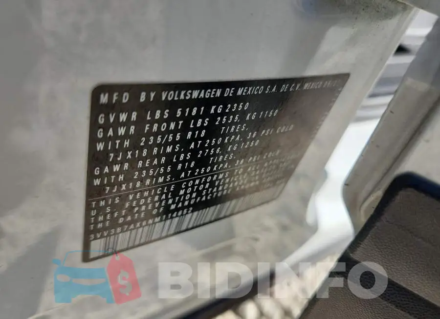 3VV3B7AX6NM114652 Photo# 13