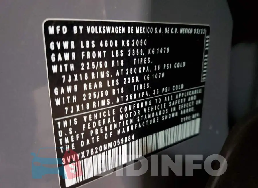 3VVYX7B20NM059884 Photo# 13