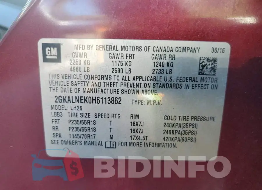 2GKALNEK0H6113862 Photo# 14