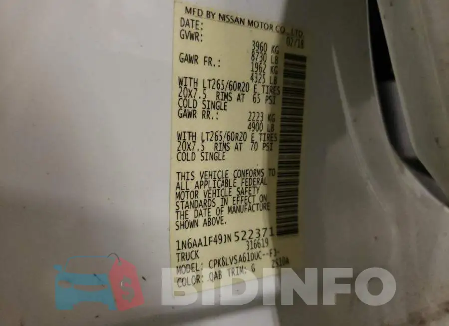 1N6AA1F49JN522371 Photo# 12