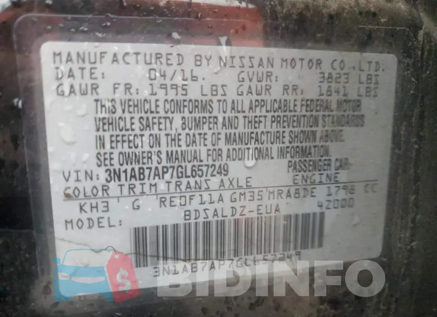 3N1AB7AP7GL657249 Photo# 12