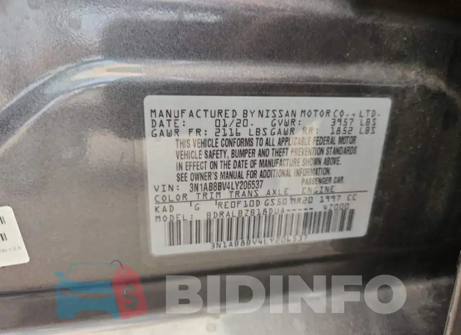3N1AB8BV4LY206537 Photo# 12