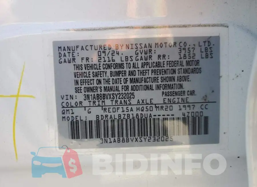 3N1AB8BVXSY232025 Photo# 12