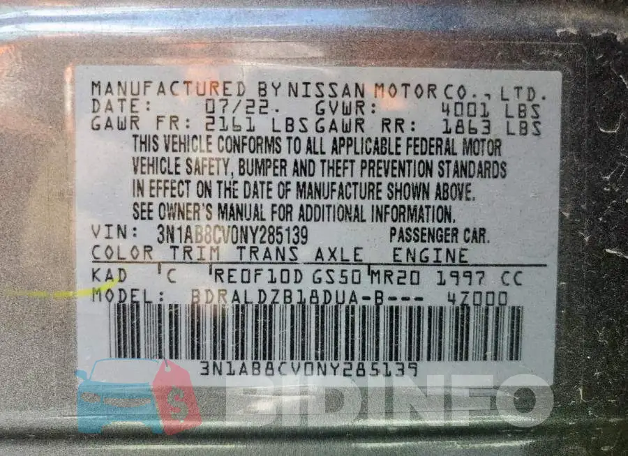 3N1AB8CV0NY285139 Photo# 12