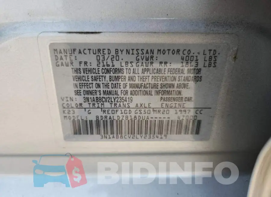 3N1AB8CV2LY235419 Photo# 12