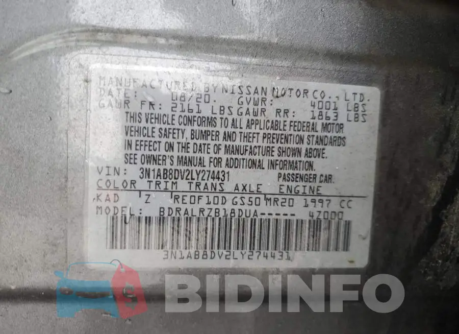 3N1AB8DV2LY274431 Photo# 12