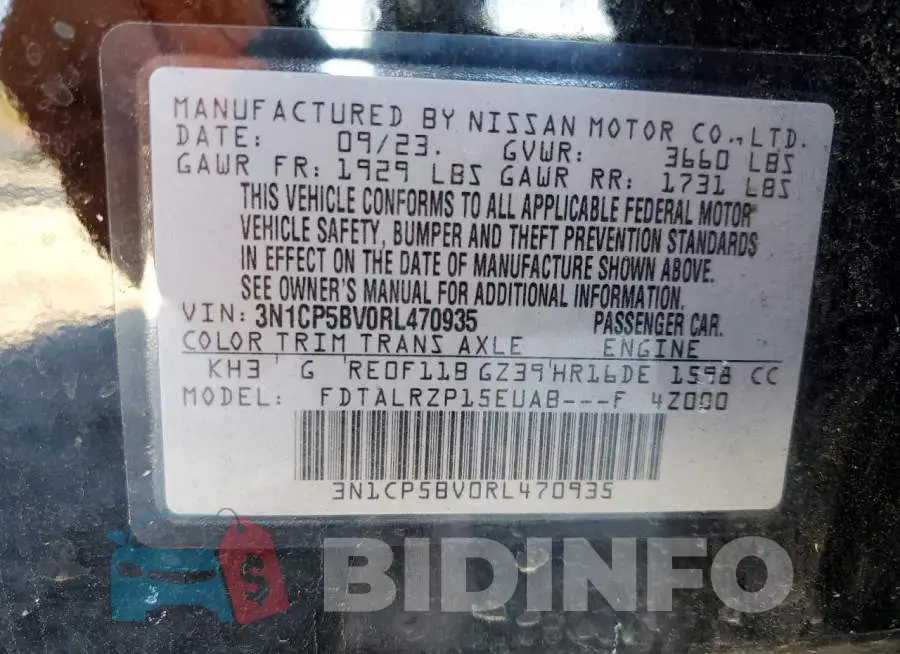 3N1CP5BV0RL470935 Photo# 12