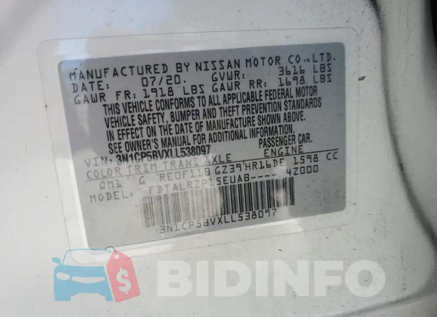 3N1CP5BVXLL538097 Photo# 12
