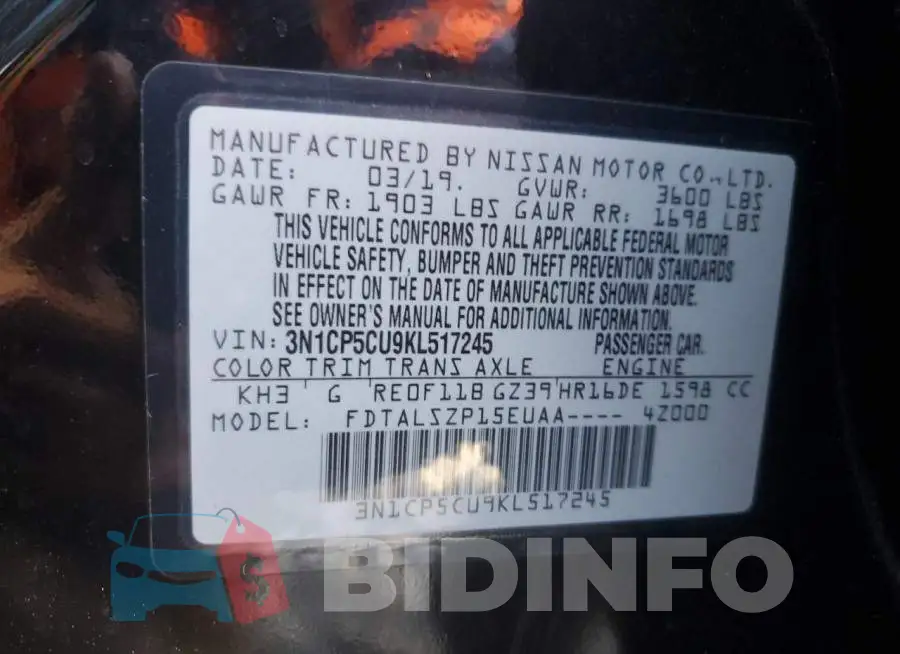 3N1CP5CU9KL517245 Photo# 13