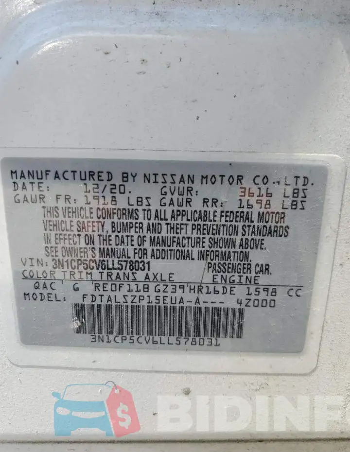 3N1CP5CV6LL578031 Photo# 13