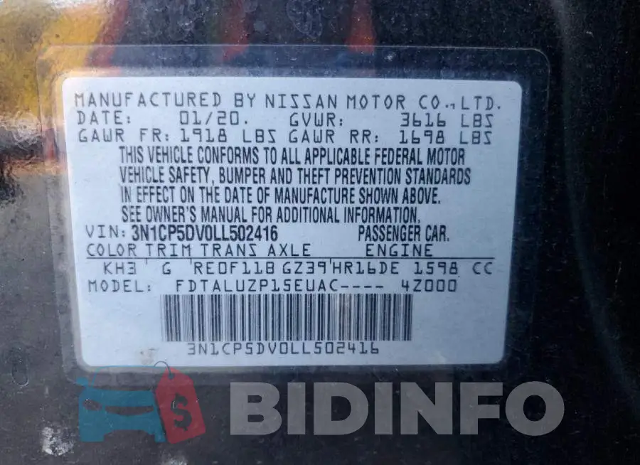 3N1CP5DV0LL502416 Photo# 12