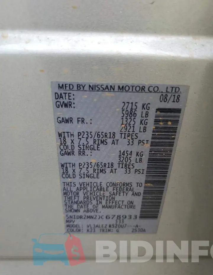 5N1DR2MN2JC678933 Photo# 13