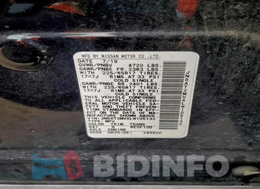 JN8AT2MVXLW105132 Photo# 13