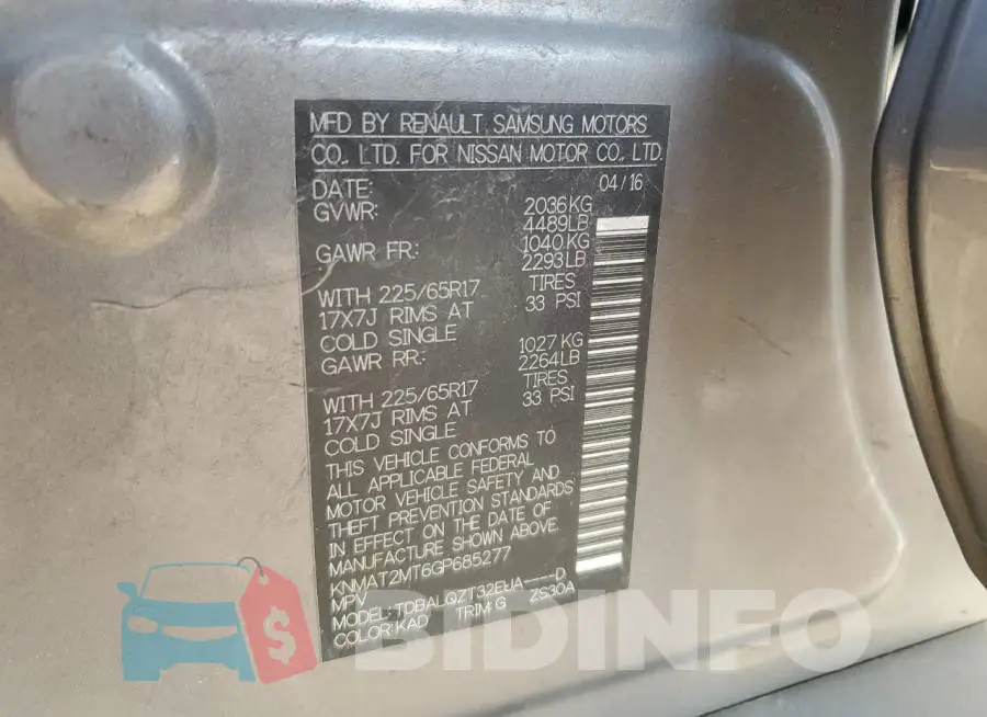 KNMAT2MT6GP685277 Photo# 14