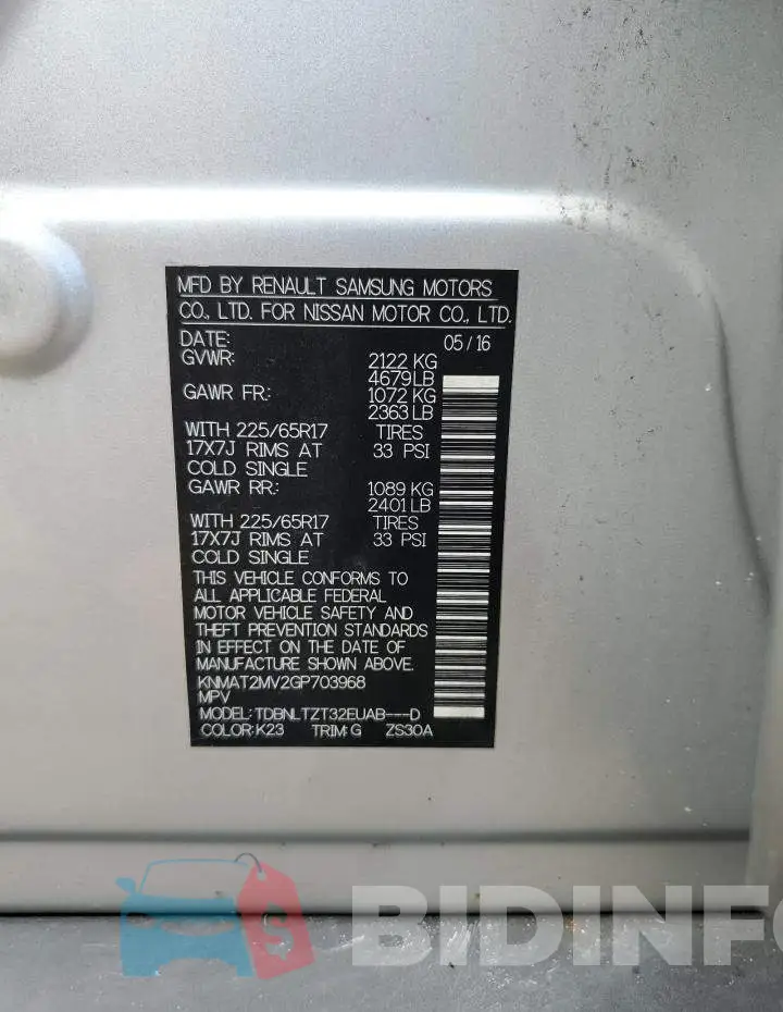 KNMAT2MV2GP703968 Photo# 13