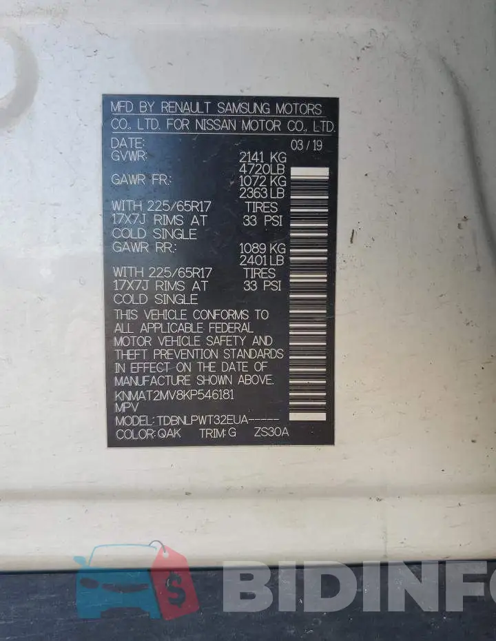 KNMAT2MV8KP546181 Photo# 13