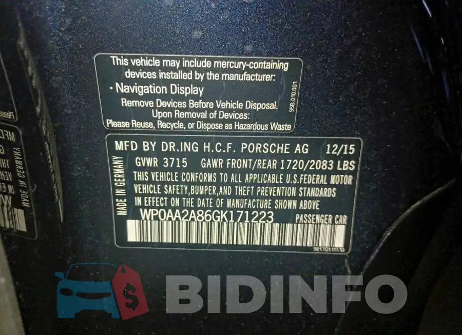WP0AA2A86GK171223 Photo# 10