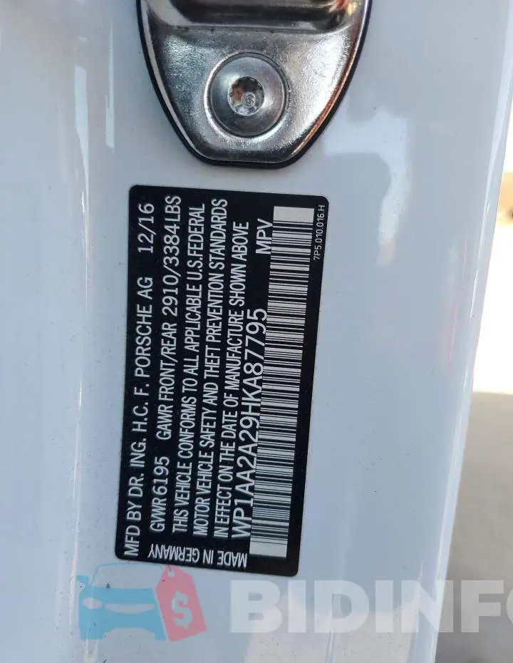 WP1AA2A29HKA87795 Photo# 13