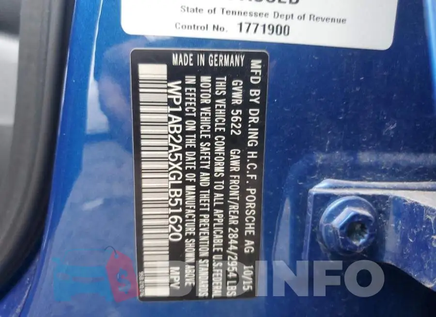 WP1AB2A5XGLB51620 Photo# 12