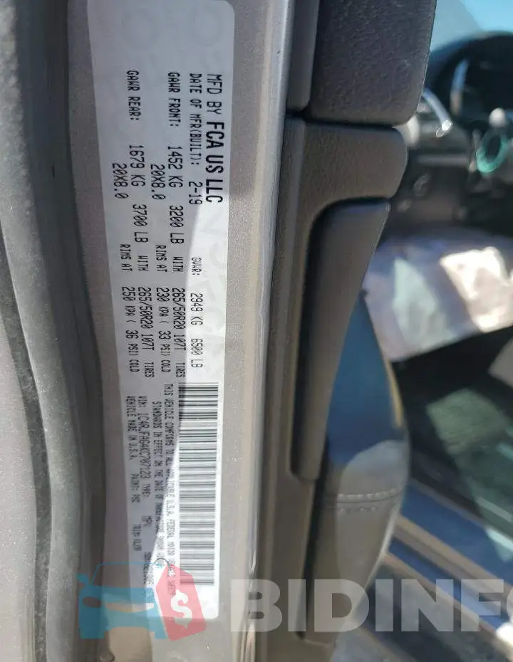 1C4RJFAG4KC707123 Photo# 13