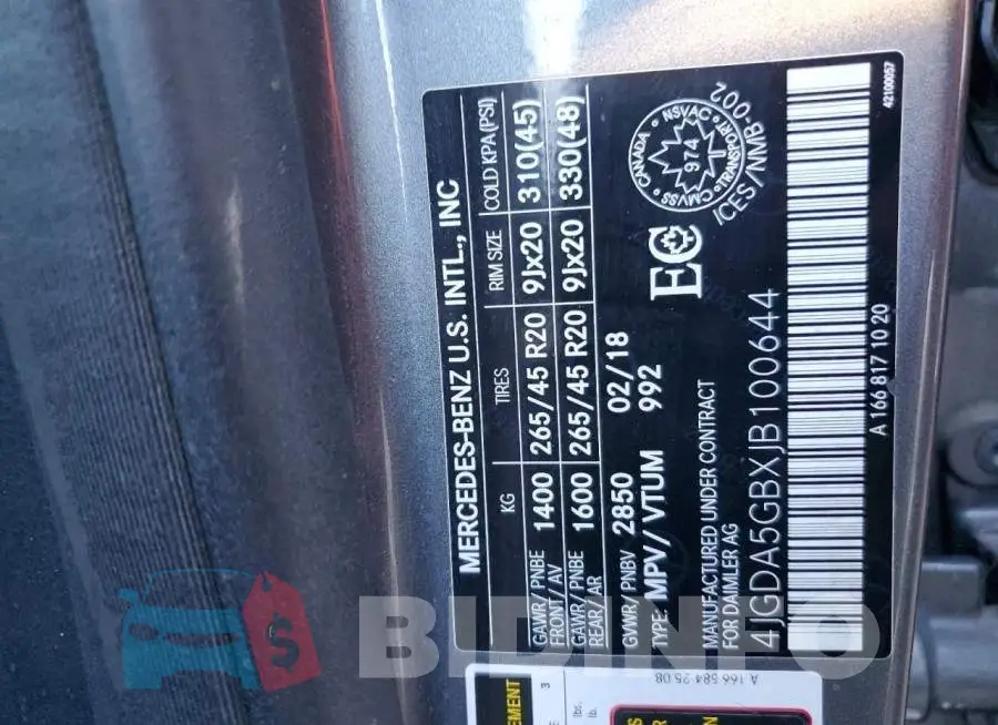4JGDA5GBXJB100644 Photo# 14