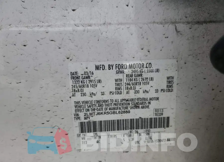 2LMTJ6KR5GBL62889 Photo# 12
