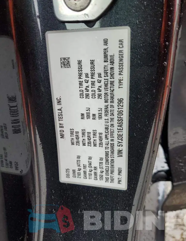 5YJ3E1EA6SF061296 Photo# 14
