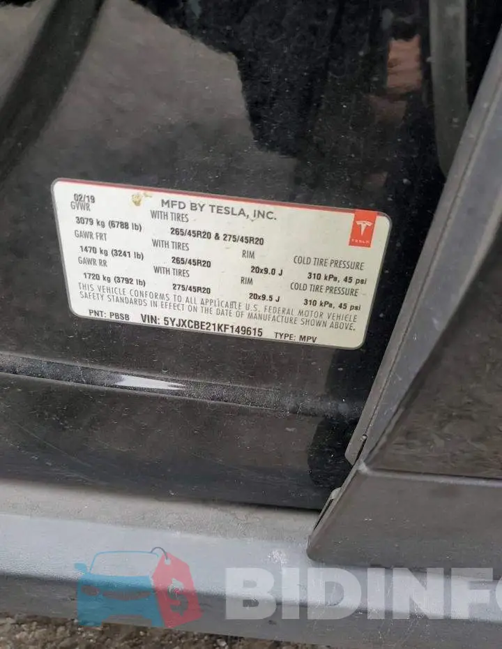 5YJXCBE21KF149615 Photo# 13
