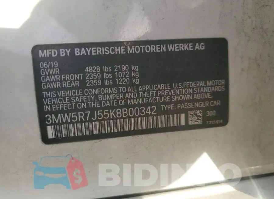 3MW5R7J55K8B00342 Photo# 12