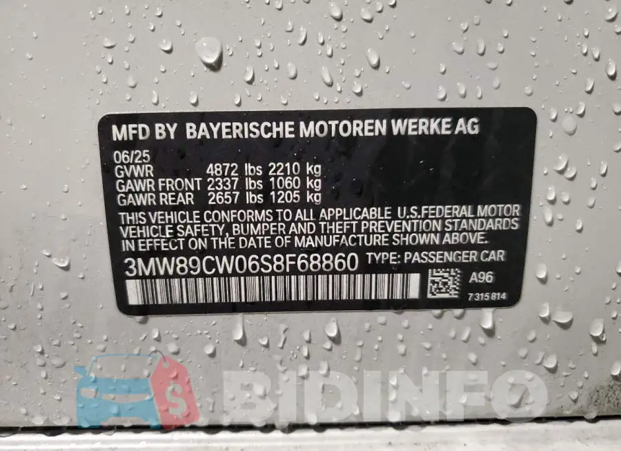 3MW89CW06S8F68860 Photo# 12