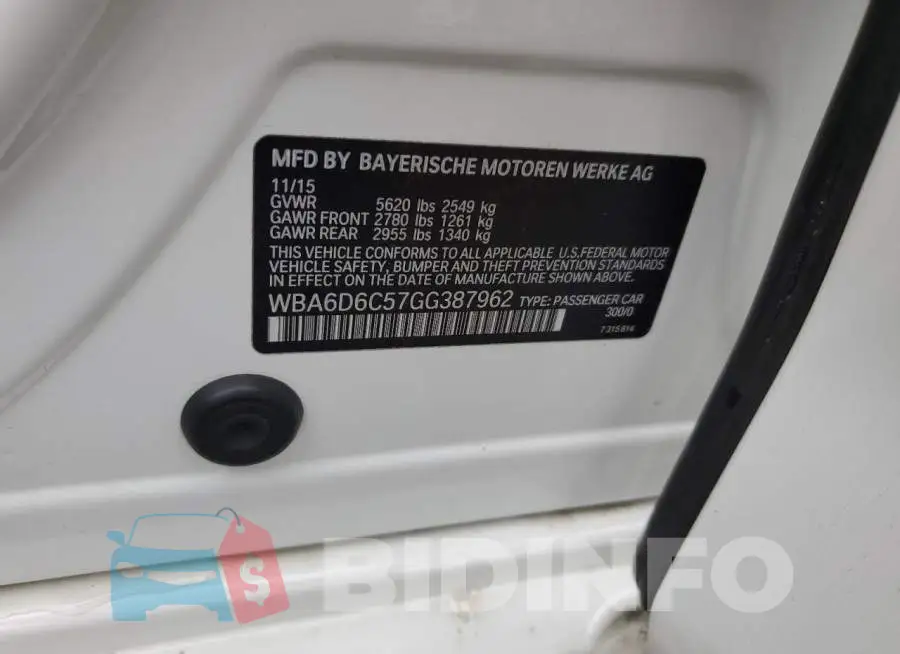 WBA6D6C57GG387962 Photo# 12