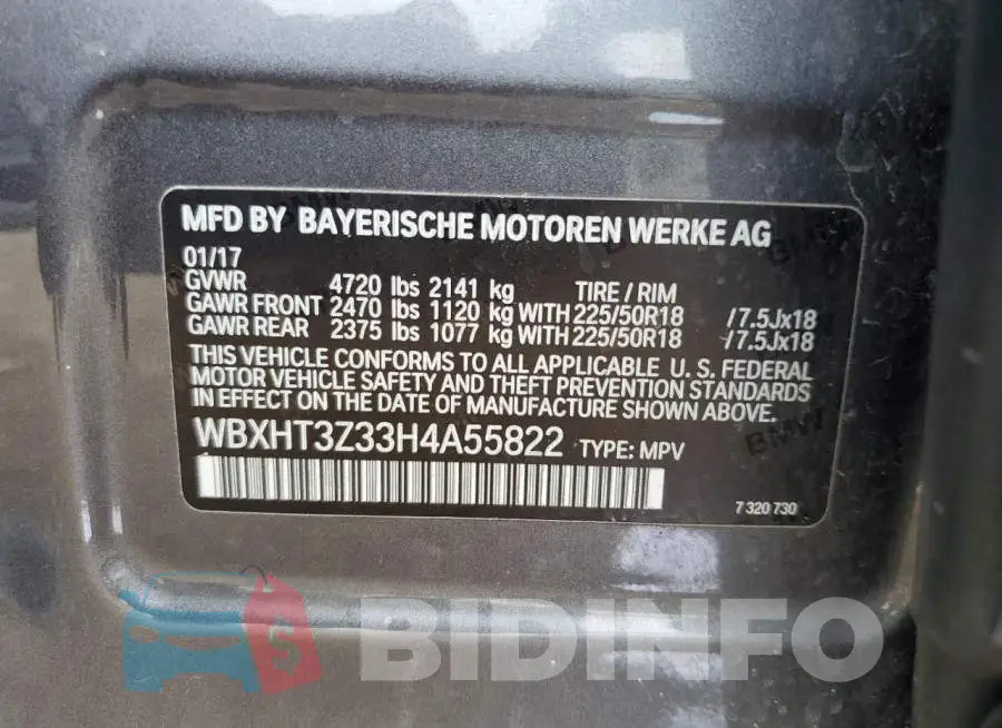 WBXHT3Z33H4A55822 Photo# 12