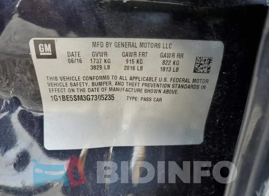 1G1BE5SM3G7305235 Photo# 12