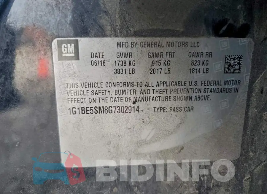 1G1BE5SM8G7302914 Photo# 12