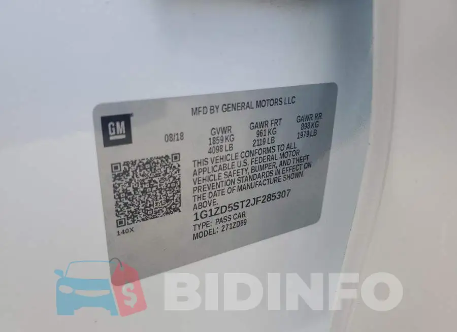 1G1ZD5ST2JF285307 Photo# 12