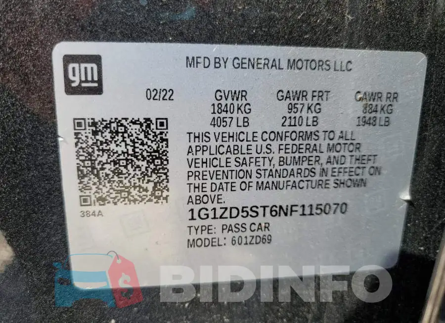 1G1ZD5ST6NF115070 Photo# 12