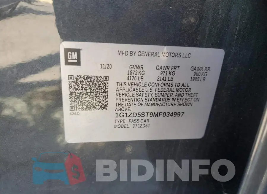 1G1ZD5ST9MF034997 Photo# 12