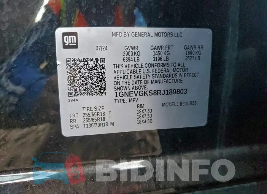 1GNEVGKS8RJ189803 Photo# 13