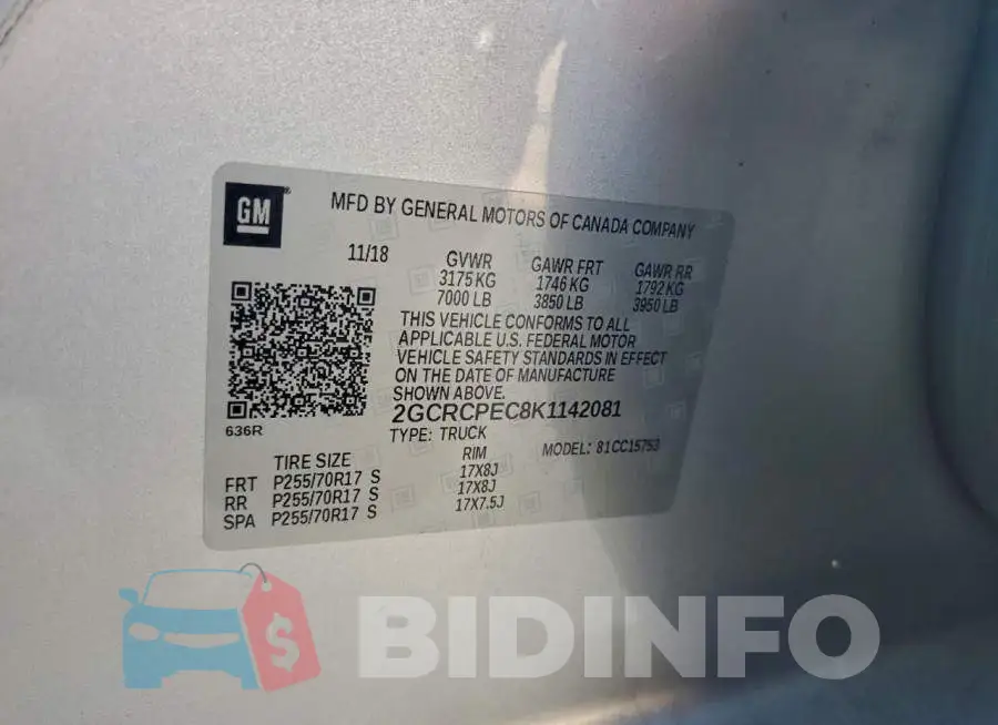 2GCRCPEC8K1142081 Photo# 12