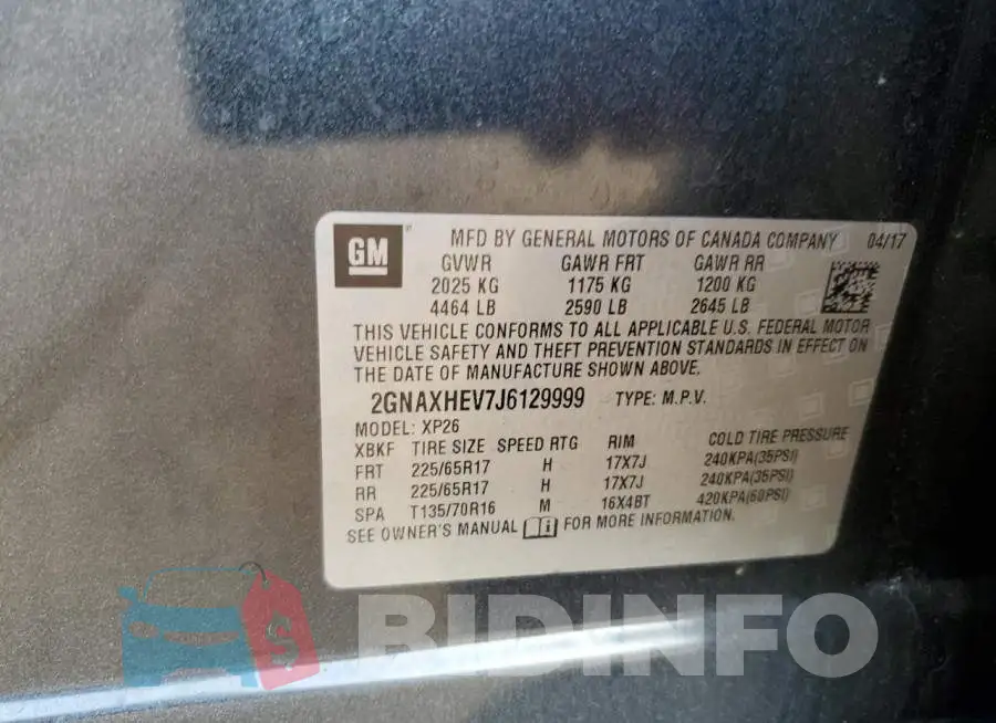 2GNAXHEV7J6129999 Photo# 12