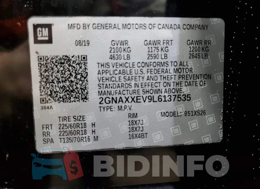 2GNAXXEV9L6137535 Photo# 13