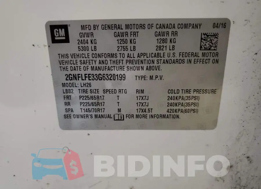 2GNFLFE33G6320199 Photo# 13